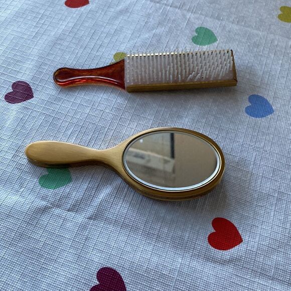 Vintage Victoria Modern style hair brush and mirror